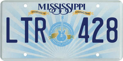 MS license plate LTR428