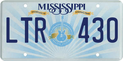 MS license plate LTR430