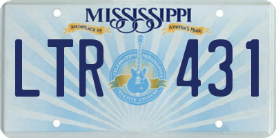 MS license plate LTR431