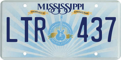 MS license plate LTR437