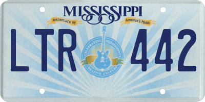 MS license plate LTR442
