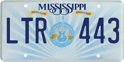 MS license plate LTR443