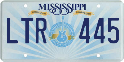 MS license plate LTR445