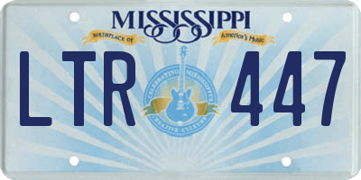 MS license plate LTR447