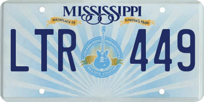 MS license plate LTR449