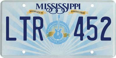 MS license plate LTR452