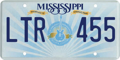 MS license plate LTR455
