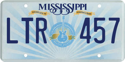 MS license plate LTR457