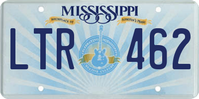 MS license plate LTR462