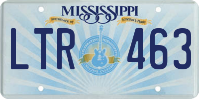 MS license plate LTR463