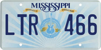 MS license plate LTR466