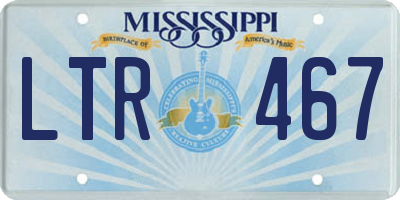 MS license plate LTR467