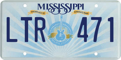 MS license plate LTR471
