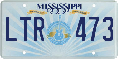 MS license plate LTR473