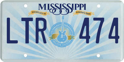 MS license plate LTR474