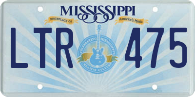 MS license plate LTR475
