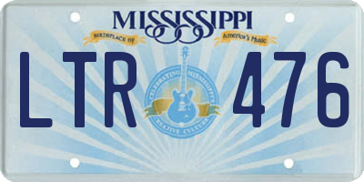 MS license plate LTR476