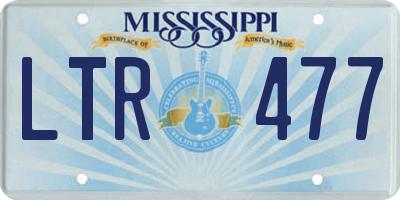 MS license plate LTR477