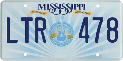 MS license plate LTR478