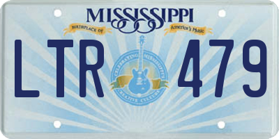 MS license plate LTR479