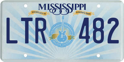 MS license plate LTR482