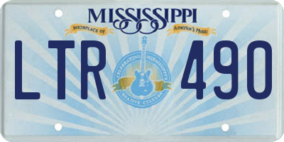 MS license plate LTR490