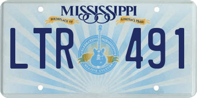 MS license plate LTR491