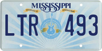 MS license plate LTR493