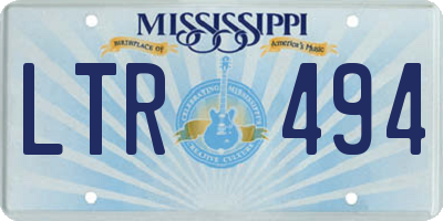 MS license plate LTR494