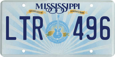 MS license plate LTR496