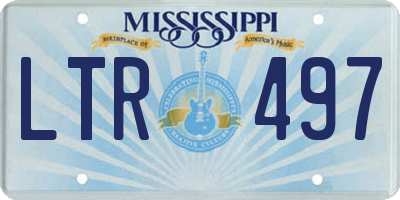 MS license plate LTR497