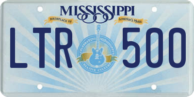 MS license plate LTR500