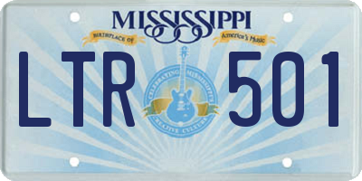 MS license plate LTR501