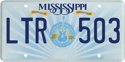 MS license plate LTR503