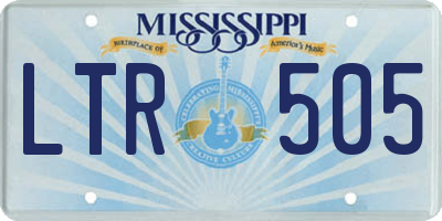 MS license plate LTR505