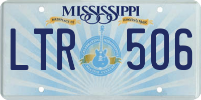 MS license plate LTR506