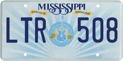 MS license plate LTR508