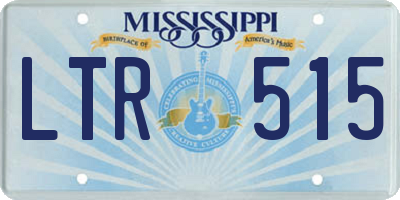 MS license plate LTR515