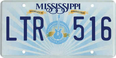 MS license plate LTR516