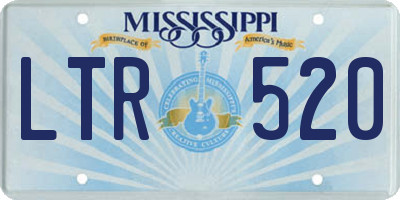 MS license plate LTR520