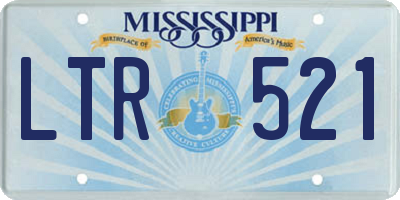 MS license plate LTR521