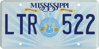 MS license plate LTR522