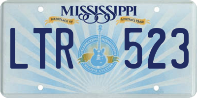 MS license plate LTR523