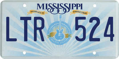 MS license plate LTR524