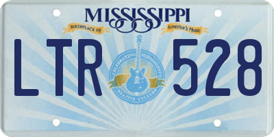 MS license plate LTR528