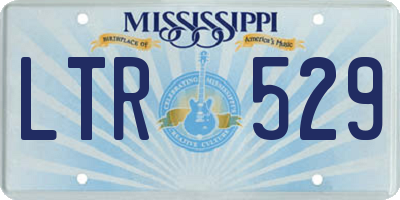 MS license plate LTR529