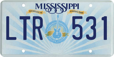 MS license plate LTR531