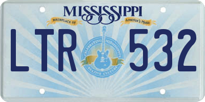 MS license plate LTR532