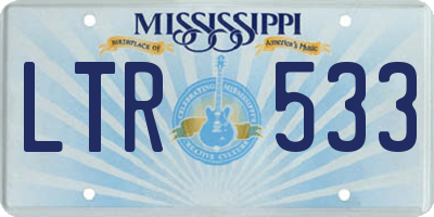 MS license plate LTR533