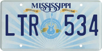 MS license plate LTR534